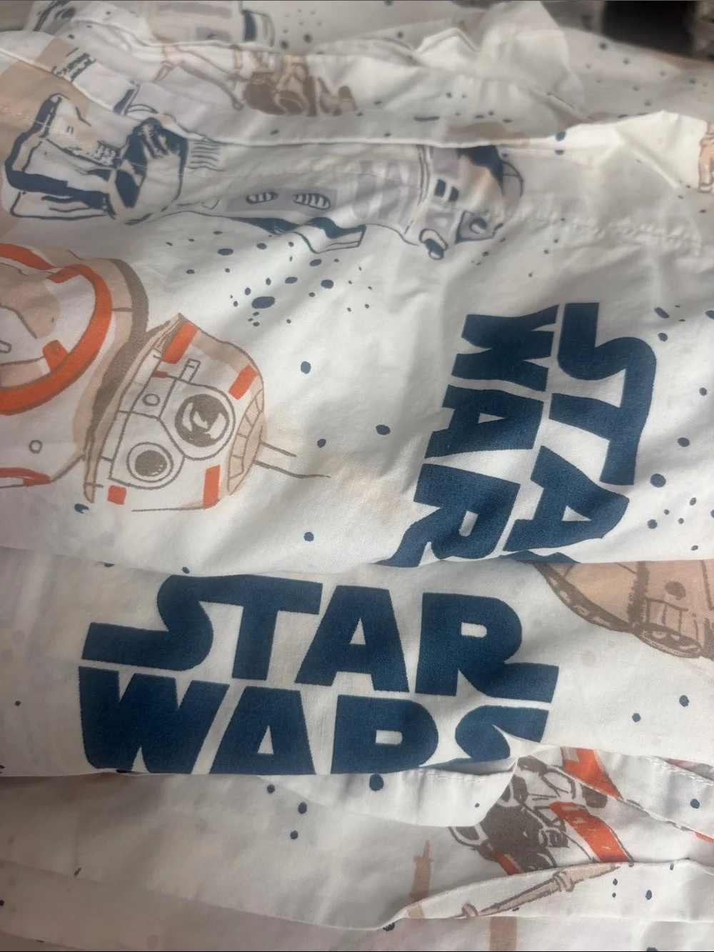 Star Wars Droid Organic Cotton Sheet Set - White with Blue & Orange Droids